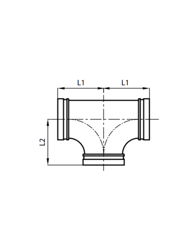 Переходной грувлочный тройник - цвет красный